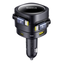 Ładowarka samochodowa ze zwijanymi kablami USB-C USB-A 90W