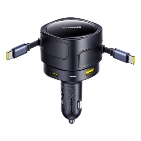 Ładowarka samochodowa ze zwijanymi kablami USB-C USB-A 90W