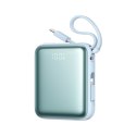 Powerbank 10000mAh 22.5W z wbudowanymi kablami - niebieski