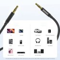 Kabel przewód stereo AUX mini jack 3.5mm 1m - czarny