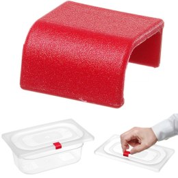 Klipsy do pojemników do żywności HACCP 12 szt. - czerwone