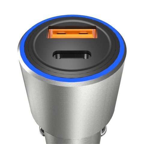 Ładowarka samochodowa USB-A USB-C PD QC 22.5 W - szary