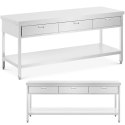 Stół blat roboczy gastronomiczny 3 szuflady półka STAL 200 x 60 cm