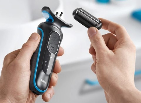 Braun Braun | Shaver | 51-B1000s | Operating time (max) 50 min | Wet & Dry | Black/Blue