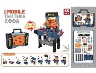 KX5278 Warsztat zestaw majsterkowicza stolik + narzędzia 65el.