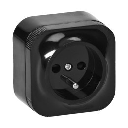 ORNO GNIAZDO POJEDYNCZE TODO 2P+Z IP20, CZARNY