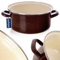 Garnek Emaliowany 4 L ORION BROWN Retro Średnica 24 cm Indukcja