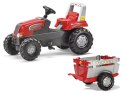 Rolly Toys Traktor Junior RT Czerwony z Przyczepą