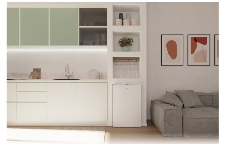 Candy Lodówka Candy | CNOQ2S58EW | Klasa efektywności energetycznej E | Wolnostojąca | Spiżarnia | Wysokość 85 cm | Pojemność chłodzia