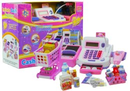 ND24_21 Duża Kasa Sklepowa z Kalkulatorem +Wózek na Zakupy