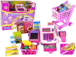 ND24_21 Duża Kasa Sklepowa z Kalkulatorem +Wózek na Zakupy