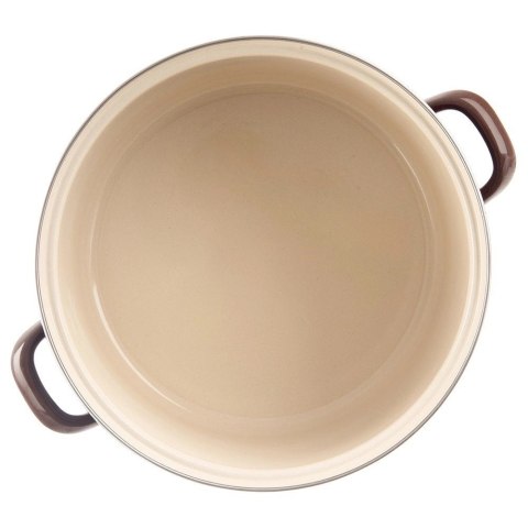 Garnek Emaliowany 10 L ORION BROWN Retro Duży 30 cm Indukcja Zmywarka