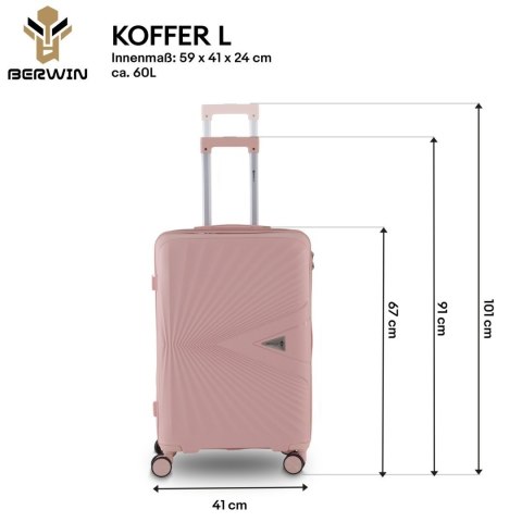 Komplet podróżny 3 walizki XL L M + kosmetyczka twarde TSA 4 kółka lekki