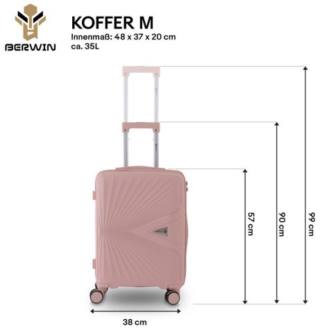 Komplet podróżny 3 walizki XL L M + kosmetyczka twarde TSA 4 kółka lekki