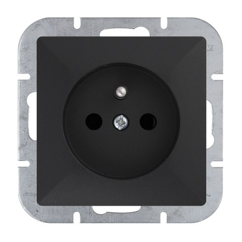 ABEX PERŁA GNIAZDO POJEDYNCZE P/T Z/U CZARNY MAT