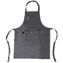 Fartuch Kuchenny Bawełniany ORION Szary Wiązany z Kieszenią 70x84 cm