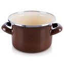 Garnek Emaliowany 950 ml ORION BROWN Retro 14 cm Indukcja Zmywarka