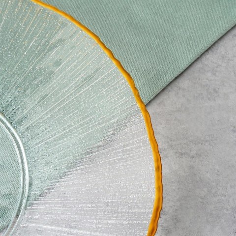 Patera Talerz Obiadowy Płytki Szkło Złoty VILDE 30 cm Kryształ