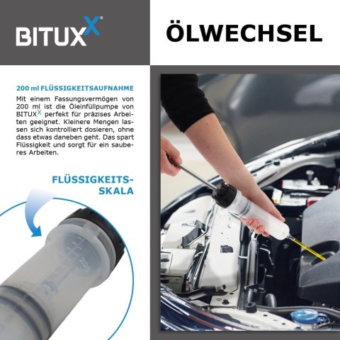 Bituxx ręczna pompka napełniająca / przelewowa 0,2 l Mocna konstrukcja