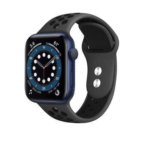 ND38_CRG-40DSB-BLK Crong Duo Sport Band - Pasek do Apple Watch 38/40 mm (szary/czarny)