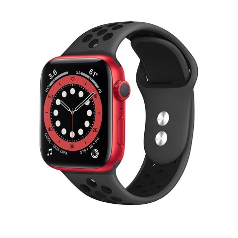 ND38_CRG-40DSB-BLK Crong Duo Sport Band - Pasek do Apple Watch 38/40 mm (szary/czarny)
