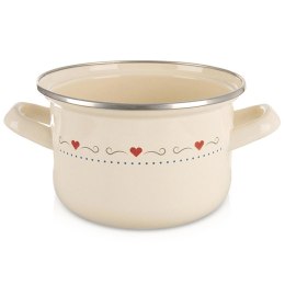 Garnek Emaliowany 1,4 L ORION TONCA Kremowy 16 cm Indukcja Zmywarka