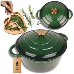 EMALIOWANY GARNEK ŻELIWNY 24cm 4L HAGE ZIELONY