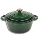 EMALIOWANY GARNEK ŻELIWNY 24cm 4L HAGE ZIELONY