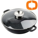 GARNEK GRANITOWY PŁASKI PATELNIA 4,7L 32cm Z POKRYWĄ Z AROMATYZEREM TERRUNA 199109