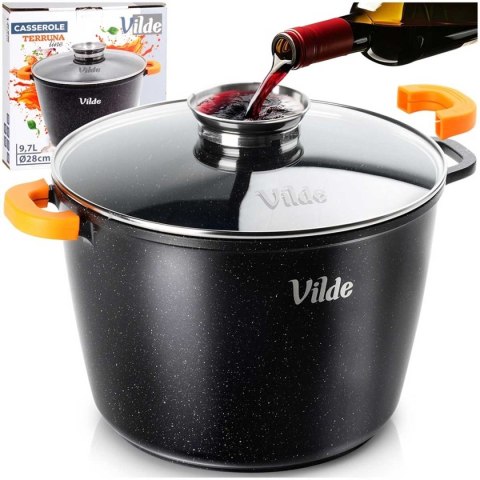 GARNEK GRANITOWY WYSOKI 9,7L 28cm Z POKRYWĄ Z AROMATYZEREM TERRUNA 199111