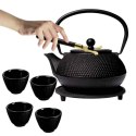 ZAPARZACZ ŻELIWNY DZBANEK CZARNY 900ml Z FILTREM i FILIŻANKAMI PREZENT