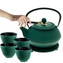 ZAPARZACZ ŻELIWNY DZBANEK ZIELONY 900ml Z FILTREM i FILIŻANKAMI PREZENT