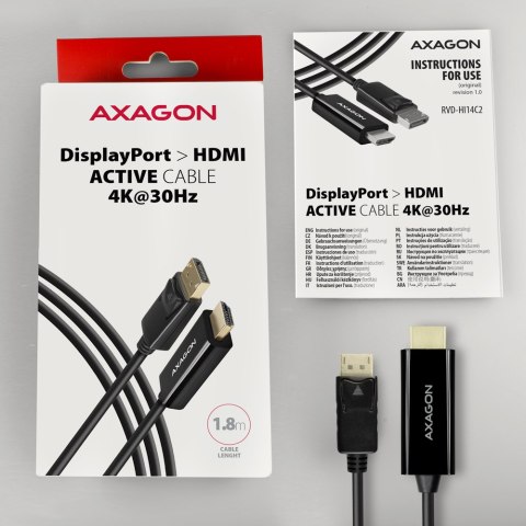 AXAGON AXAGON | Active cable | DisplayPort to HDMI | 1.8 m