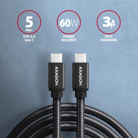 AXAGON AXAGON Data and charging USB 3.2 Gen1 cable, 3 m | BUCM3-CM30AB | USB Type C - USB Type C