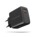 AXAGON AXAGON GaN wallcharger 2x port (USB-A + USB-C), PD3.0/PPS/QC4+/SFC2.0/AFC/SCP/FCP/Apple, 45W | ACU-PQ45