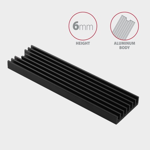 AXAGON AXAGON Passive aluminum heatsink for all M.2 SSDs, size 2280, high 6 mm | CLR-M2L6