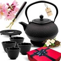 ZAPARZACZ ŻELIWNY DZBANEK CZARNY 1,4L Z FILTREM i FILIŻANKAMI PREZENT