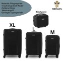 Zestaw 4 walizek podróżnych z beautycase - twarda skorupa, kółka 360°, TSA