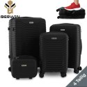 Zestaw 4 walizek podróżnych z beautycase - twarda skorupa, kółka 360°, TSA