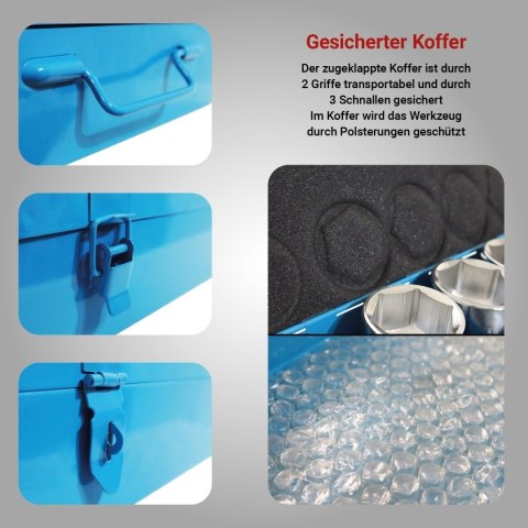 Zestaw kluczy nasadowych, nakrętek, grzechotek do samochodów ciężarowych, 19-70 mm, 25 elementów, BITUXX