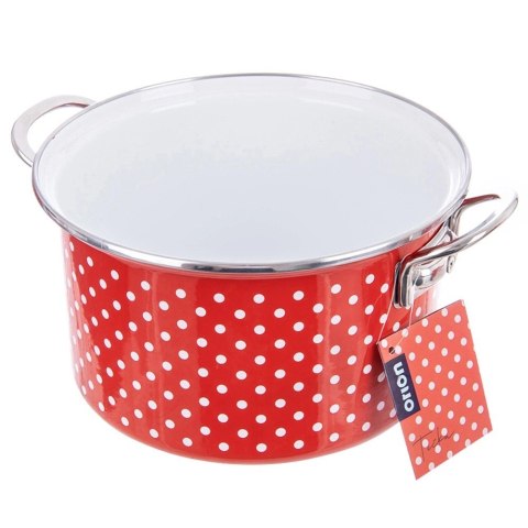 Garnek Emaliowany 4 L ORION TECKA Czerwony 22 cm Indukcja Zmywarka