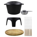ZESTAW ŻELIWNY HAGE DO FONDUE DLA 6 OSÓB Z PODGRZEWACZEM