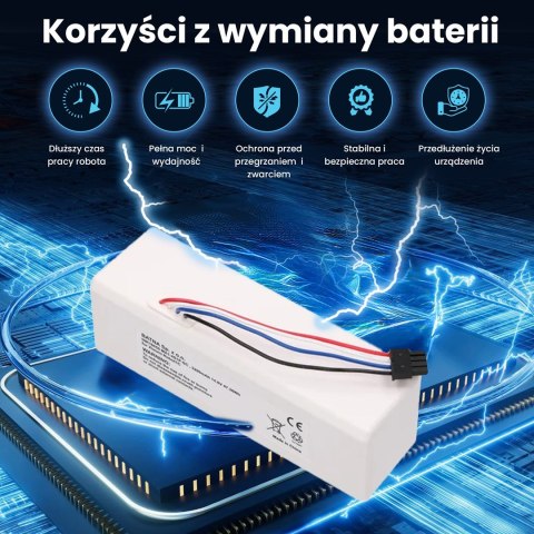 Bateria akumulator Xiaomi Robot 1C P1904-4S1P-MM, 3200mAh, 47.36Wh, STYTJ01ZHM Mijia 1C P1904-4S1P-MM (Dreame MC1808)