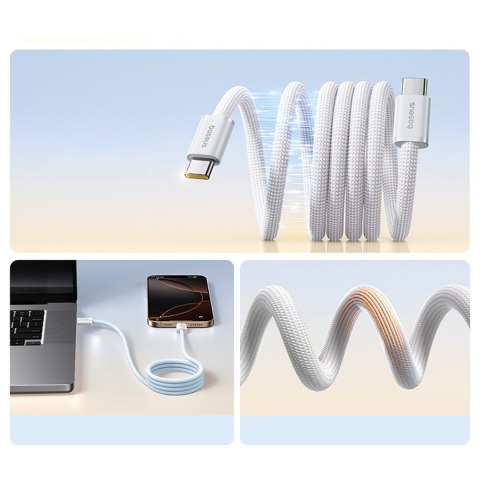 Kabel magnetyczny z oplotem USB-C 100W 1m - biały