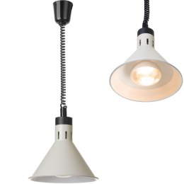 Lampa do podgrzewania potraw wisząca stożkowa śr. 275 mm 250 W - biała