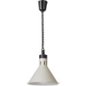 Lampa do podgrzewania potraw wisząca stożkowa śr. 275 mm 250 W - biała