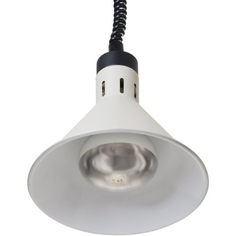 Lampa do podgrzewania potraw wisząca stożkowa śr. 275 mm 250 W - biała