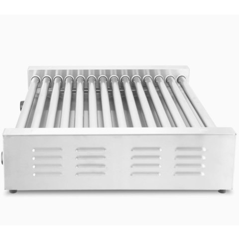 Podgrzewacz grill rolkowy do parówek hot-dogów dwustrefowy XL 14 rolek 65 cm 2000 W