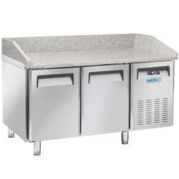 Stół chłodniczy do pizzy z granitowym blatem rantem 2-drzwiowy 128 l 210 W