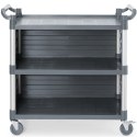 Wózek kelnerski serwisowy z bocznymi panelami do 150 kg 3-półki 842x486 mm